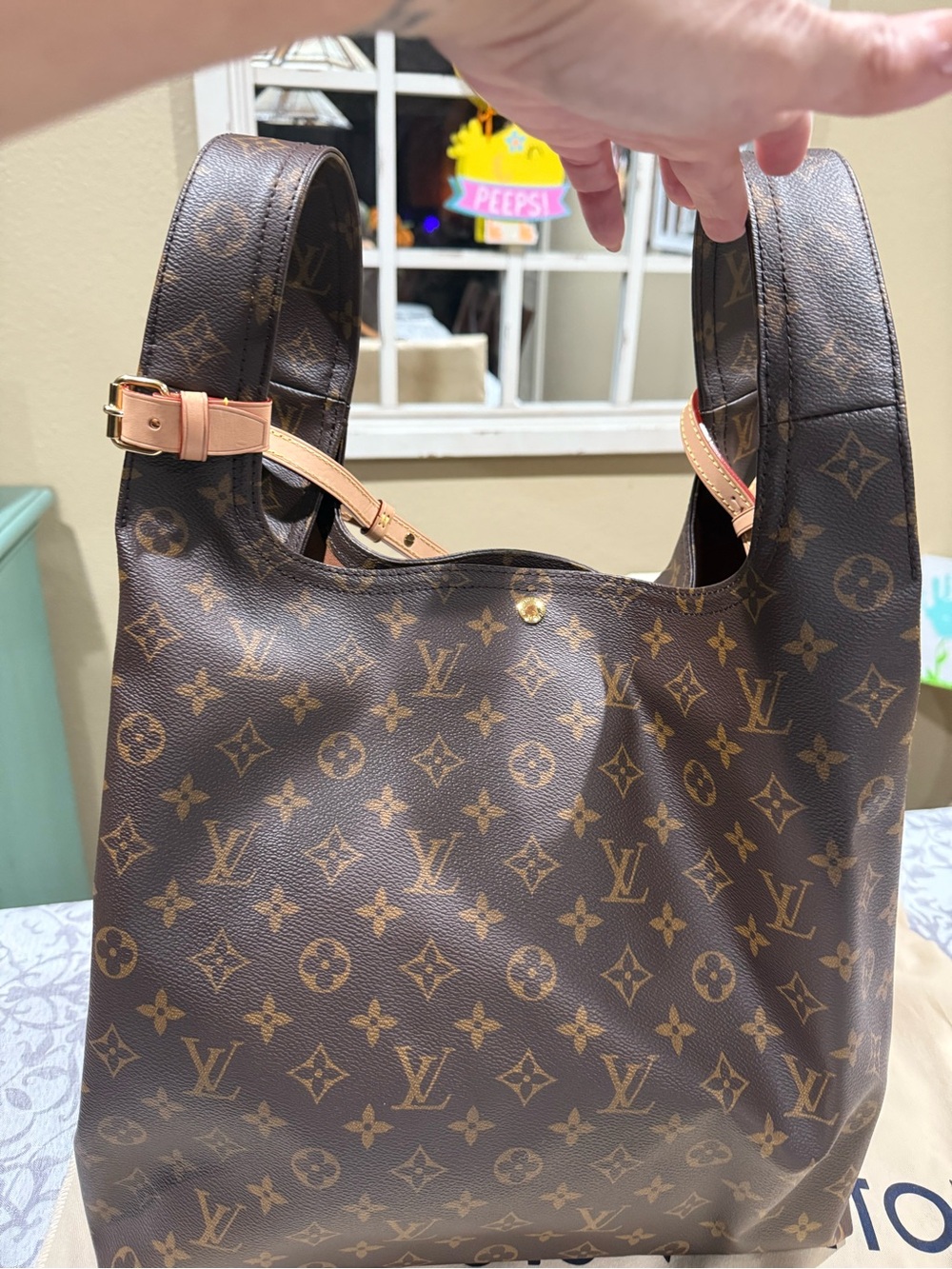 Louis Vuitton Monogram Canvas Hobo Shoulder Bag in Brown and Natural - Picture 2 of 16
